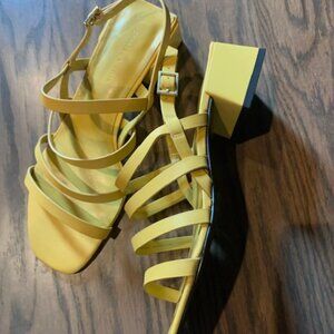 Brand New in Box Charles and Keith Butter Yellow Sandal, size 37 (6 and 6.5)
